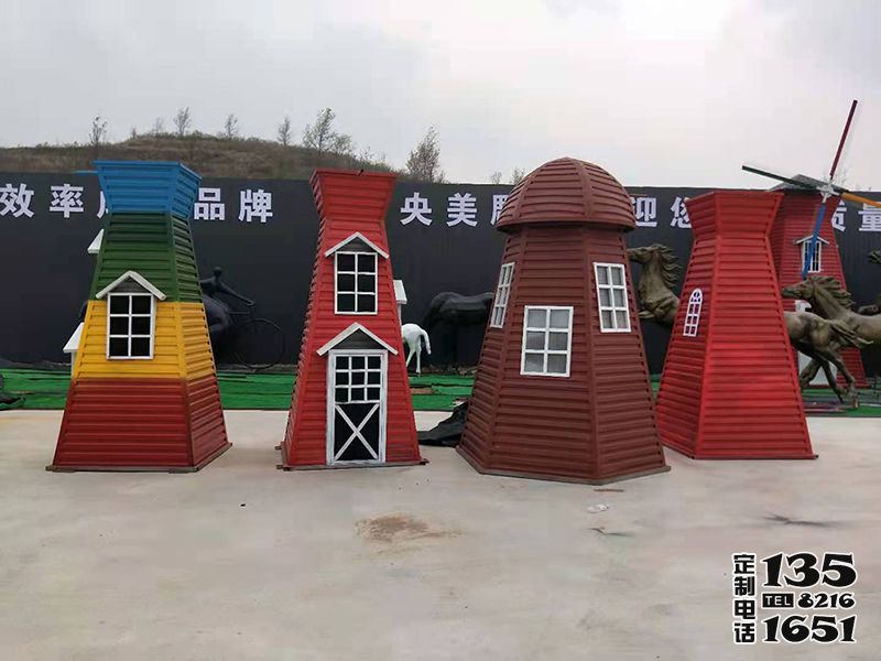 兒童游樂場(chǎng)彩三色玻璃鋼風(fēng)車雕塑 兒童游樂場(chǎng)彩三色玻璃鋼風(fēng)車雕塑