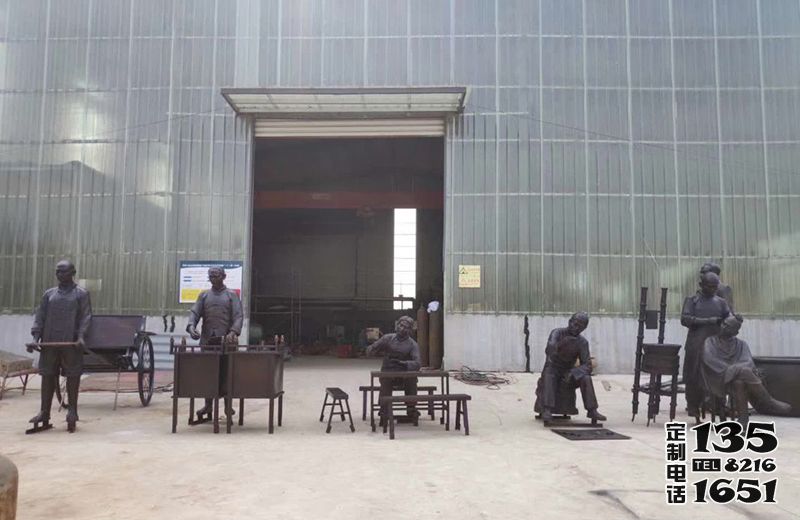 景區創意玻璃鋼仿銅民俗小品人物雕塑 景區創意玻璃鋼仿銅民俗小品人物雕塑