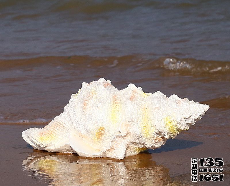 湖邊擺放的長行的玻璃鋼創意海螺雕塑 湖邊擺放的長行的玻璃鋼創意海螺雕塑