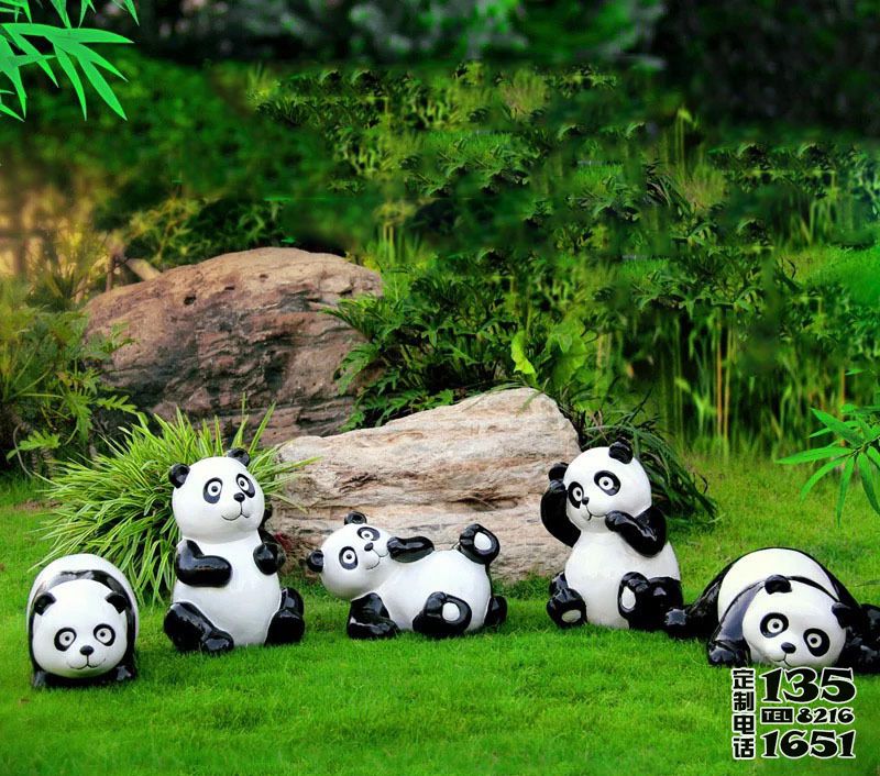 草坪仿真動(dòng)物戶外擺件熊貓雕塑 草坪仿真動(dòng)物戶外擺件熊貓雕塑
